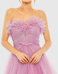 Purple Strapless Glitter Tulle Gown - FINAL SALE
