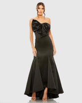 Black Strapless Bow Mermaid Gown