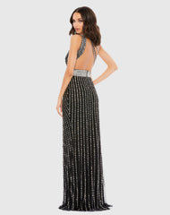 Black Beaded One Shoulder Gown - FINAL SALE