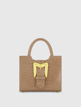 Crocodile Leather Tote Bag With Gold Buckle - FINAL SALE