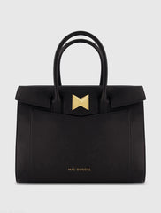 Large Leather Briefcase Bag With Gold Hardware