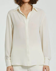 The Bentley Long Sleeve Button Up Georgette Blouse - FINAL SALE