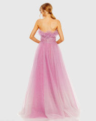 Purple Strapless Glitter Tulle Gown - FINAL SALE