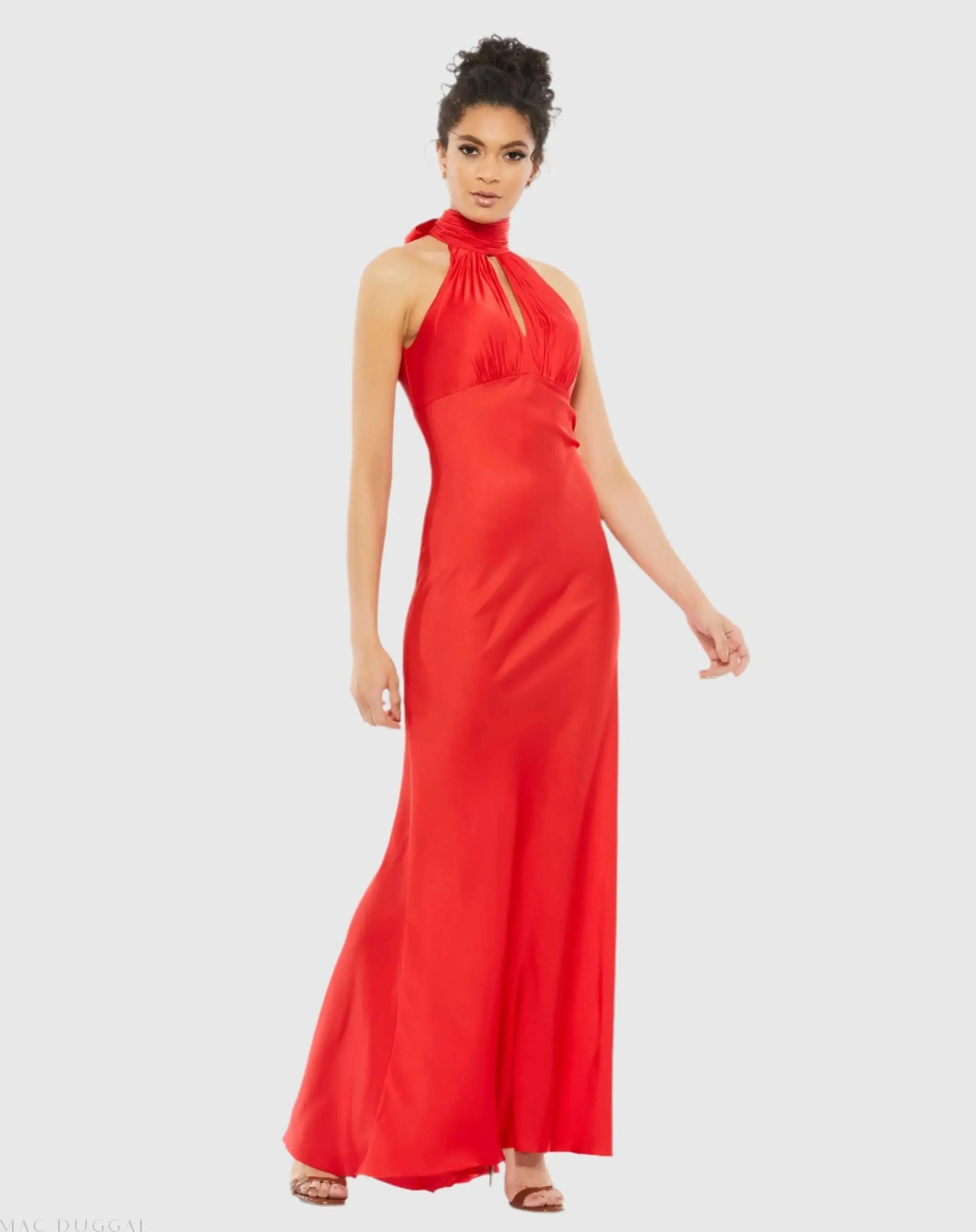Keyhole Halter Empire Waist Gown
