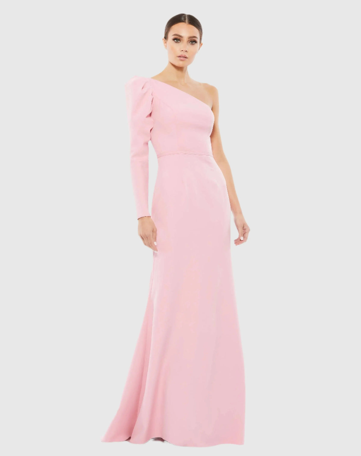 One Shoulder Puff Sleeve Gown