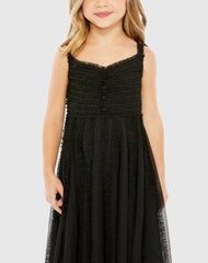 Black Girls Sleeveless Ruffle Tiered Dress