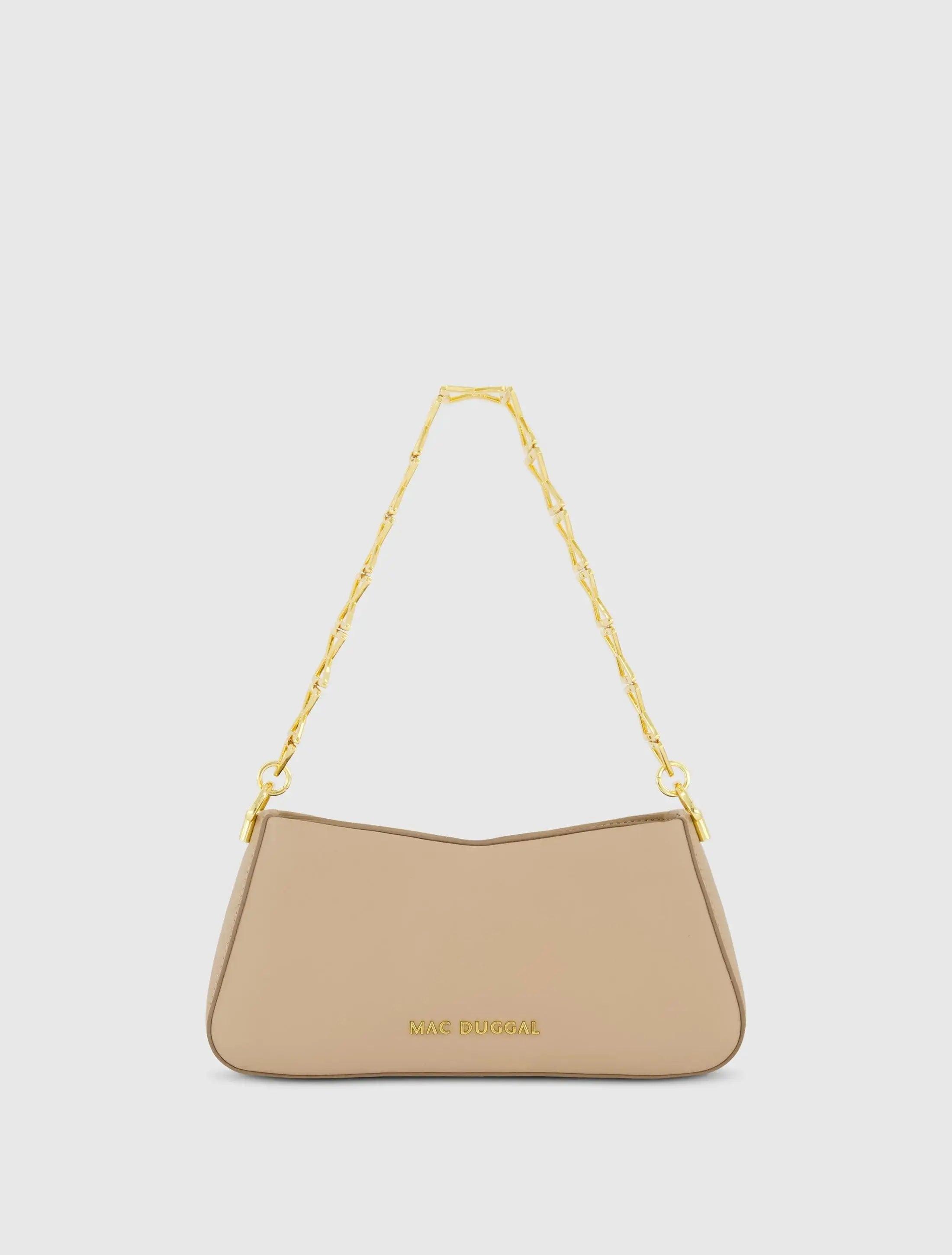 Small Gold Strap Nappa Leather Shoulder Bag