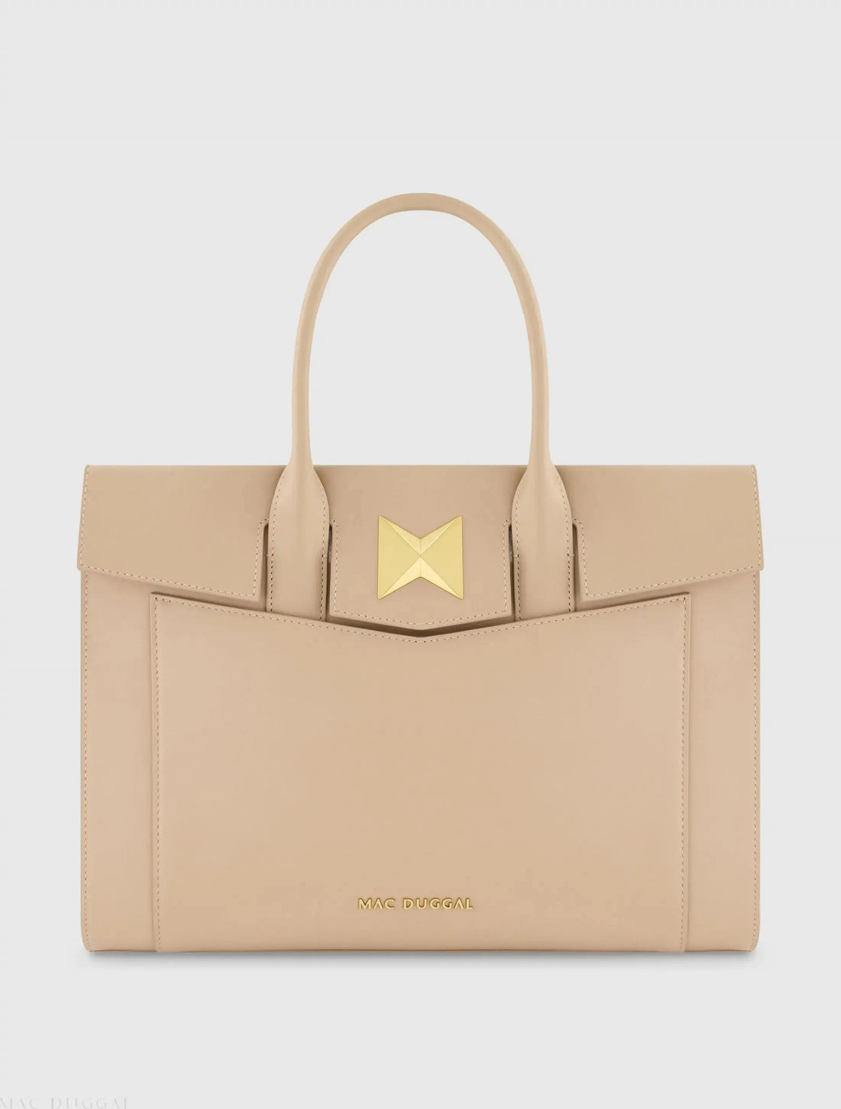 Large Leather Briefcase Bag With Gold Hardware