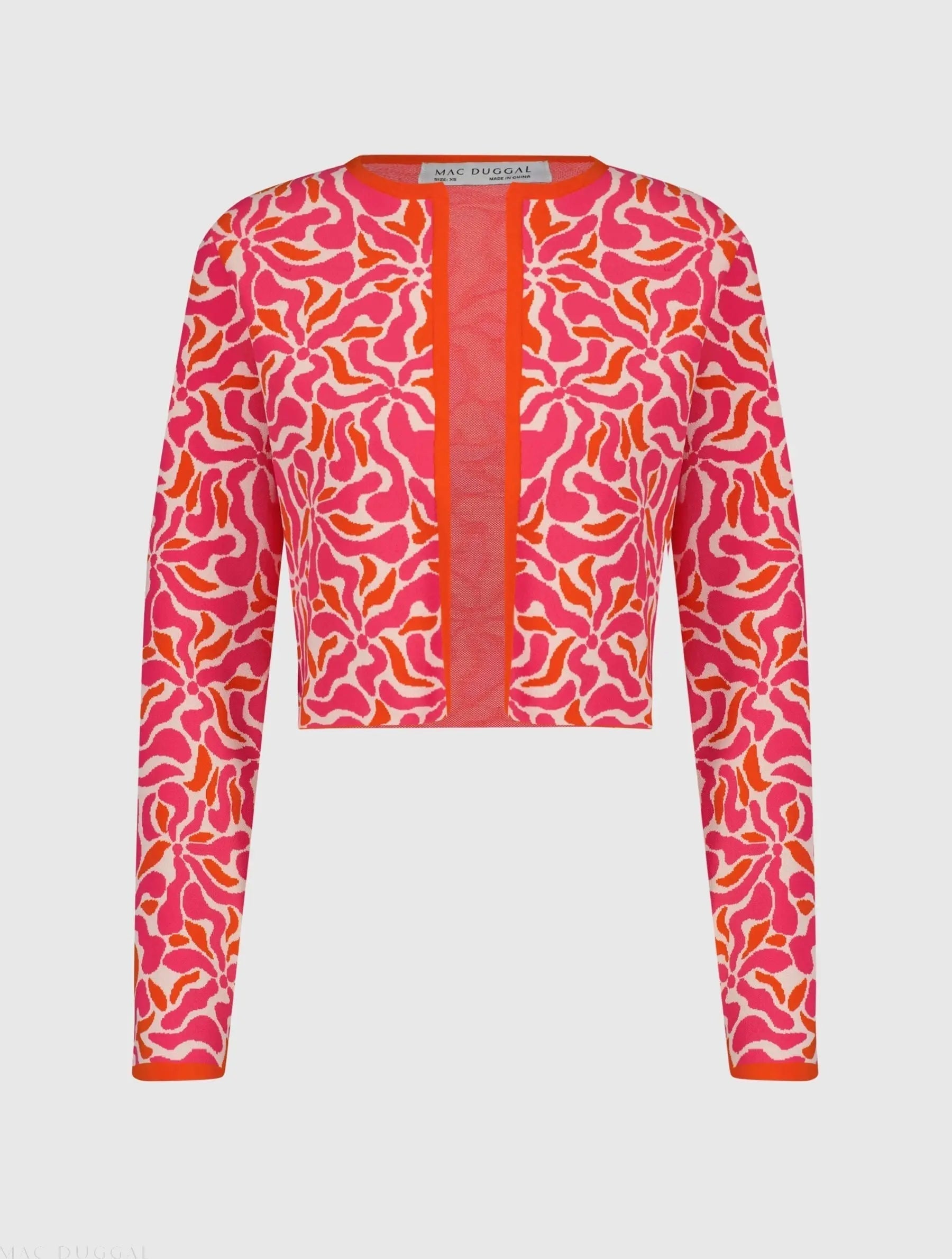 Multicolor Long Sleeve Knit Floral Cardigan