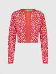 Multicolor Long Sleeve Knit Floral Cardigan