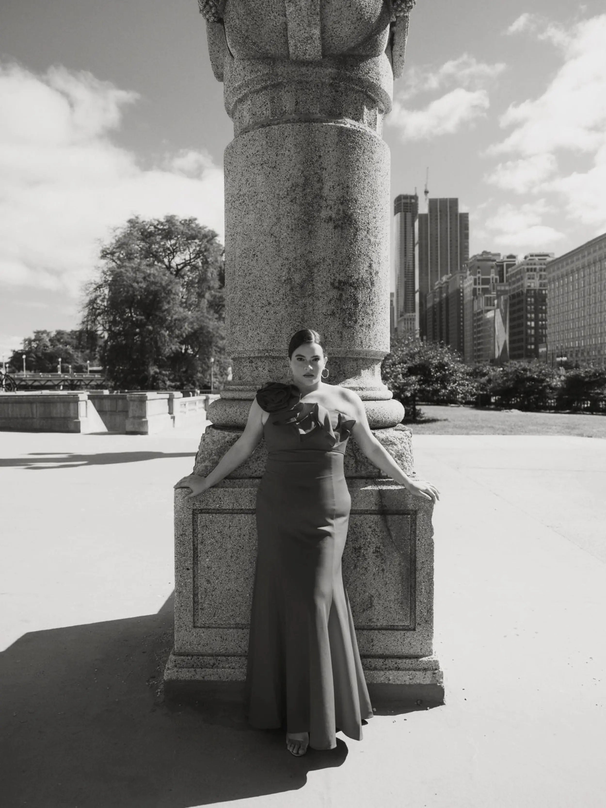 Red One Shoulder Ruffle Detailed Gown (Plus) - FINAL SALE