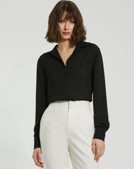 The Bentley Long Sleeve Button Up Georgette Blouse - FINAL SALE